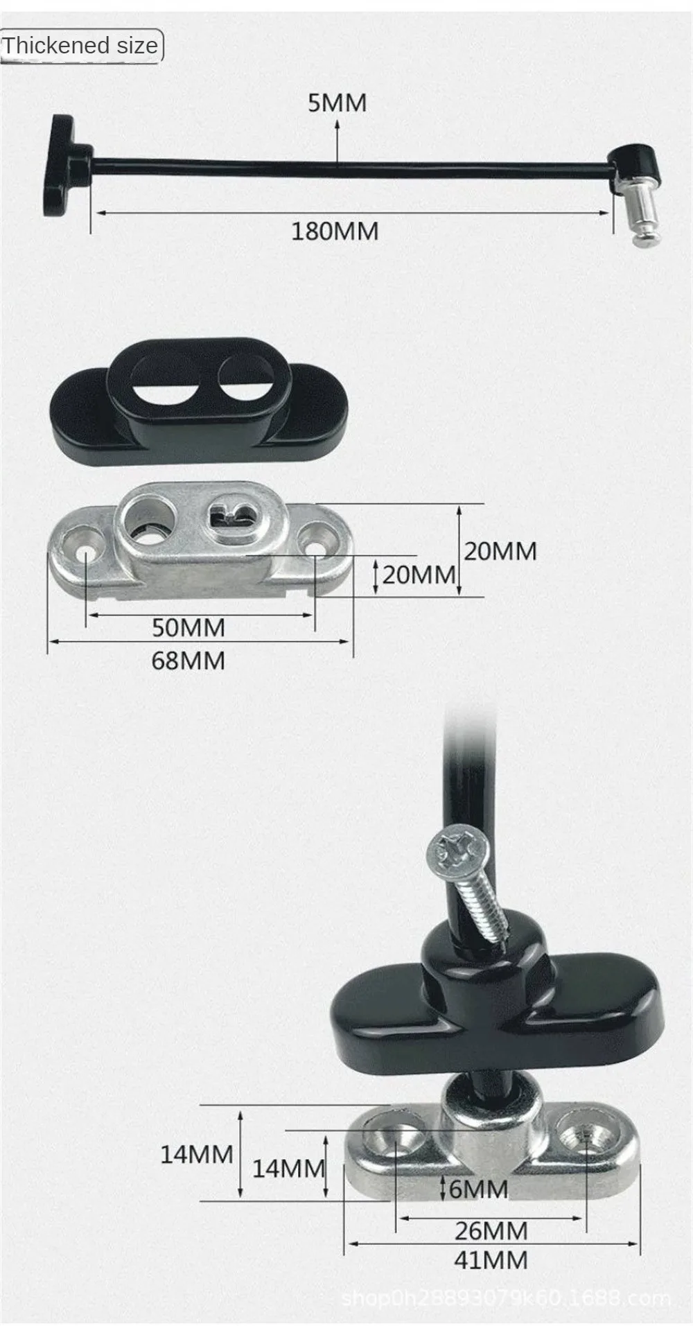 Description Picture 6 of itemSet Window Door Cable Restrictor Ventilator Baby Kids Child Safety Security Chain Lock Kits Stainless Steel