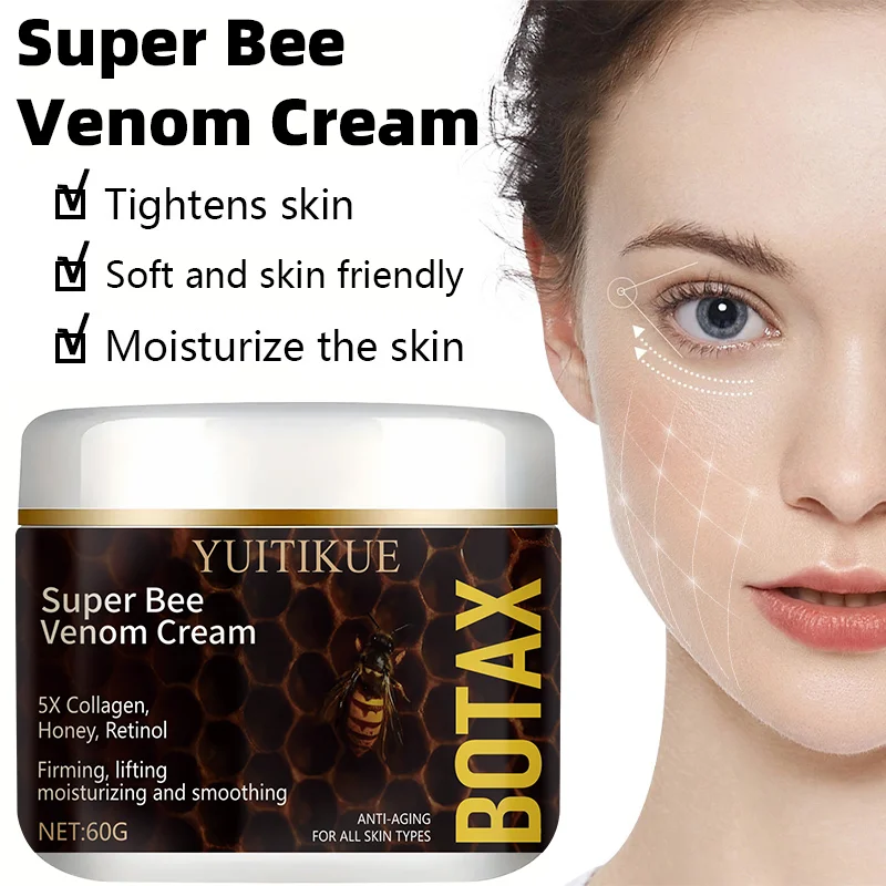 YUITIKUE Super Bee Venom Cream, with five times collagen, honey, and retinol, firms, lifts, moisturizes, and smooths