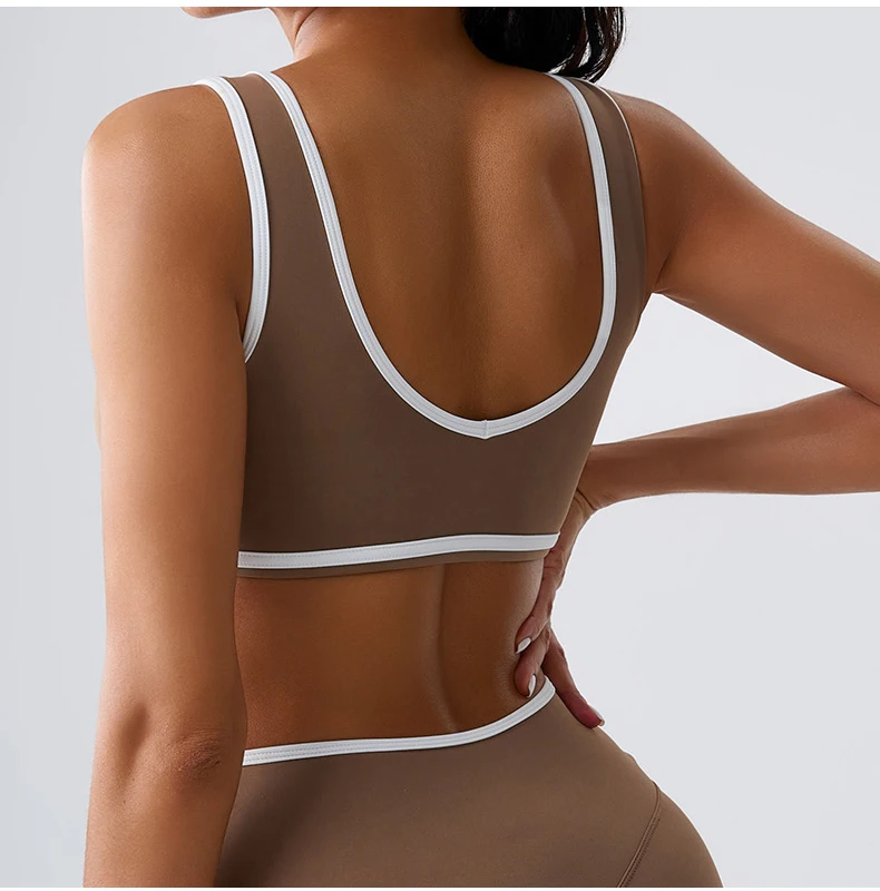 Description Picture 4 of itemWomen Sport Bras Splicing Fitness Tank Breathable Women Underwear Yoga Tops Bra Crop Top Gym Wear Women Push Up Workout Clothes