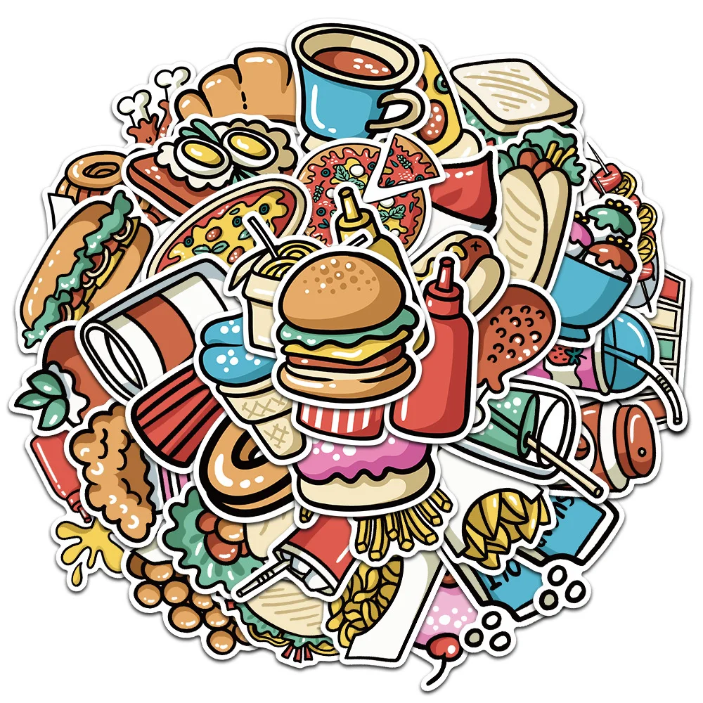 

10/30/50PCS New DIY Food Cartoon Personality Creative Computer Suitcase Mobile Phone Water Cup Car Decoration Waterproof Sticker