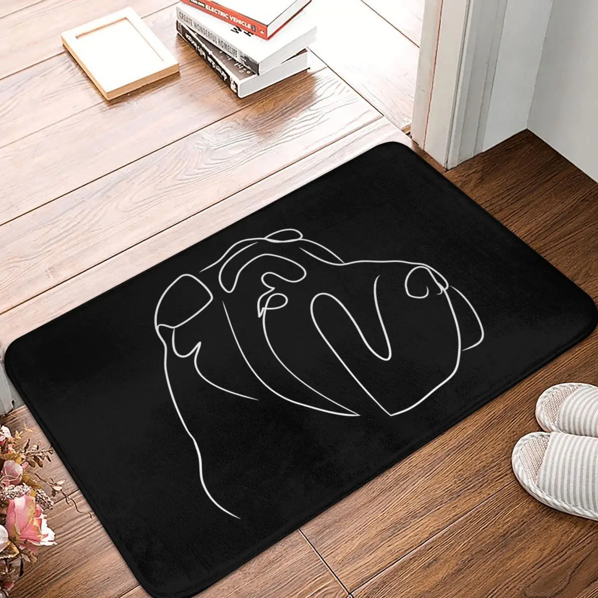 Line Dog Doge Bedroom Mat Sharpei Line Art Rug Home Zerbino Kitchen Carpet Decor