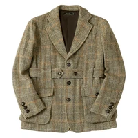 Men's Tweed Norfolk Jacket Safari Style Vintage England Suit 1