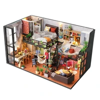 DIY Miniature Kits Dollhouses with Furniture Led Lights Mini House with Dust Cover Handmade Toy for Girls Gifts Idea 1