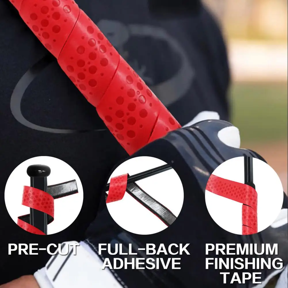 2 Pcs Baseball Bat Grip Tape 1.75mm Anti-Slip Sports Handle Tape for Golf Tennis Softball Hockey Rackets Baseball Bat Wrap Grip