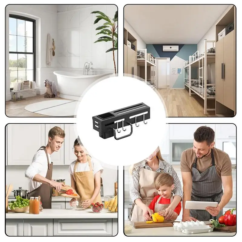 Wall Hanger For Knives Chopsticks Holder Multifunctional No Punch With Hooks Knives Rack For Storing Chopsticks Scissors