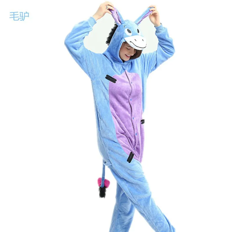 

Donkey Costumes Halloween Onesies Monster Cosplay Christmas Pajamas Adult Pyjamas Animal Sleepwear Jumpsuit