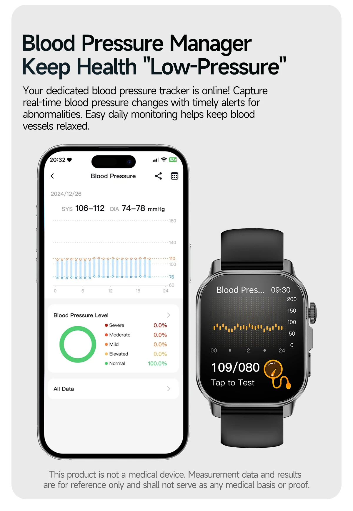 Smartwatch dames ecg bmi lichaamsvet analyse bluetooth bellen_voghion.com