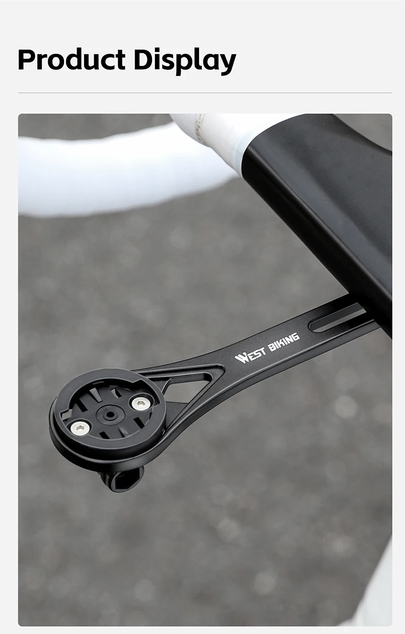 WEST BIKING Fahrradcomputer-Halterung, integrierte Lenkerverlängerung/Vorbau, verstellbare Halterung für Wahoo/Bryton/XOSS/Garmin Tachometer – Detail 14