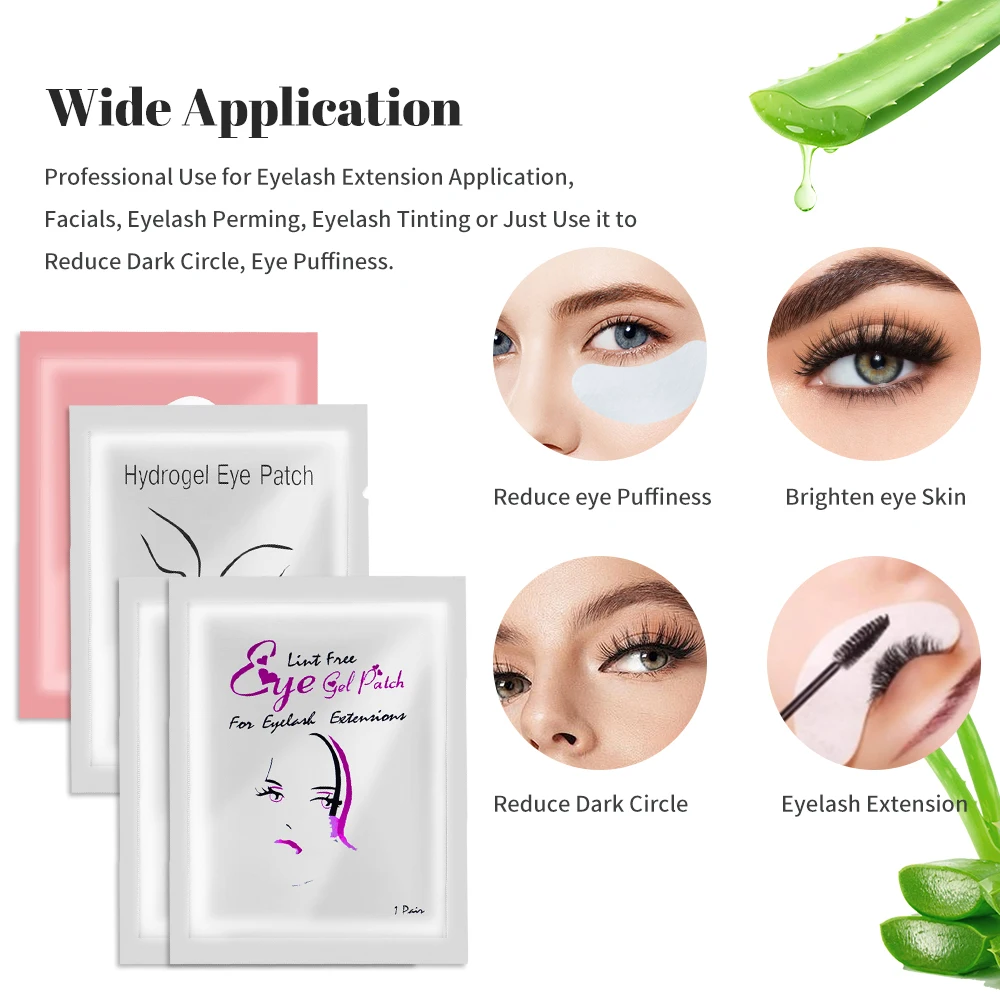 Eyelash Patches 100Pairs Hydrogel Eyelash Patches Under Eye Pads Gel Patch Lashes Patches for Extension Makeup Eye Pads Eyelash Extension Patch
