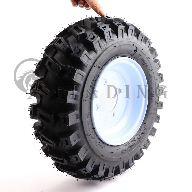 ATV 16 inch tubeless wheels 16x6.50-8 vacuum Tyre 8 inch iron hub for snowplow Lawn Mower Farm Vehicle Tool Car Tire Parts