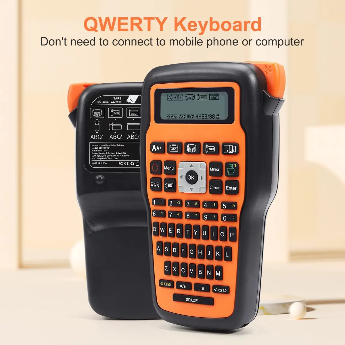 Industrial Label Maker Printer with QWERTY Keyboard & Symbol Functionality
