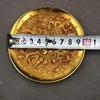 Antique Bronze Gilded Double Dragon Fuzi Plate Decorative Ornament 4