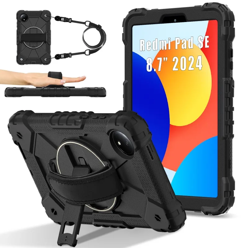 Premium 360 Rotating Shockproof Tablet Case with Stand and Handle