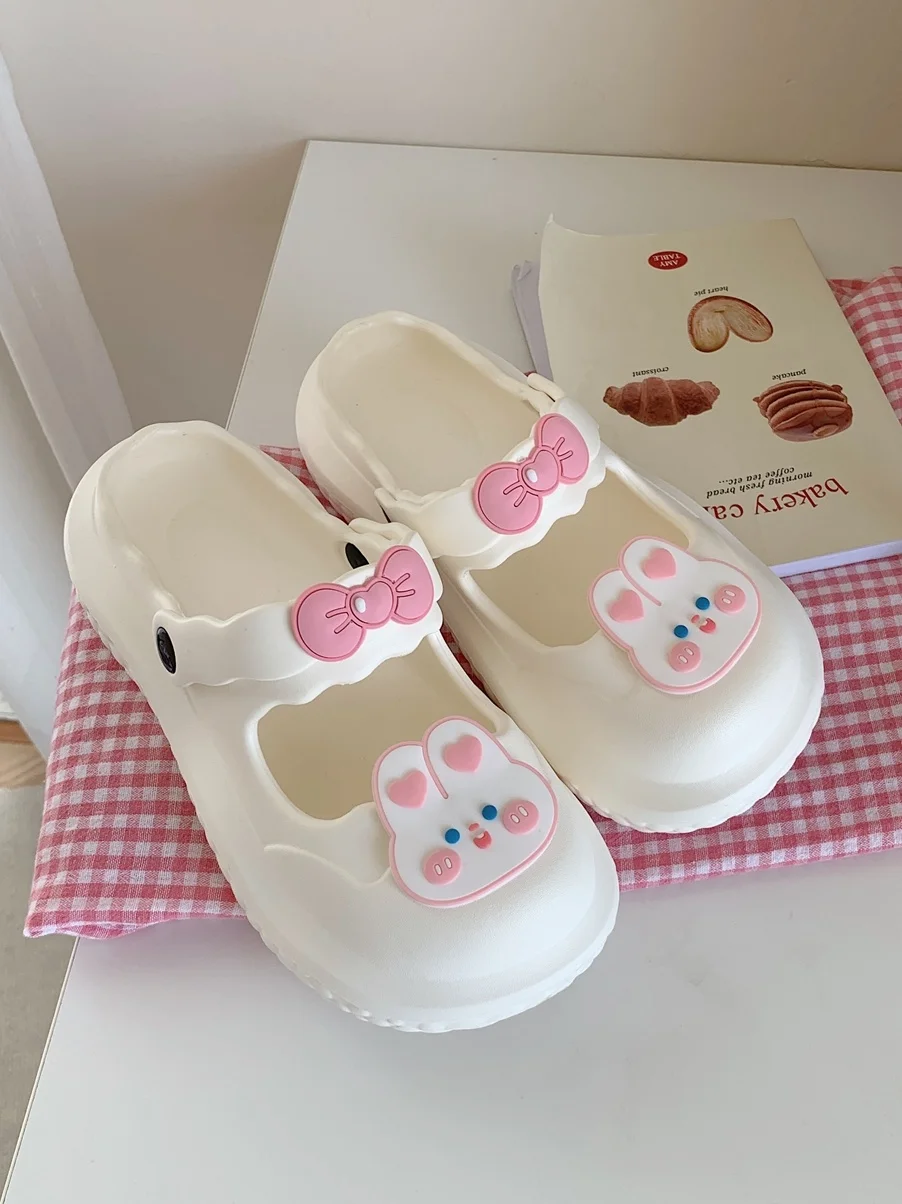 Women Sandals Mary Jane Thick Sole Rabbit Sandals Summer EVA Thick Soles Soft Beach Slipper Women Water Shoes