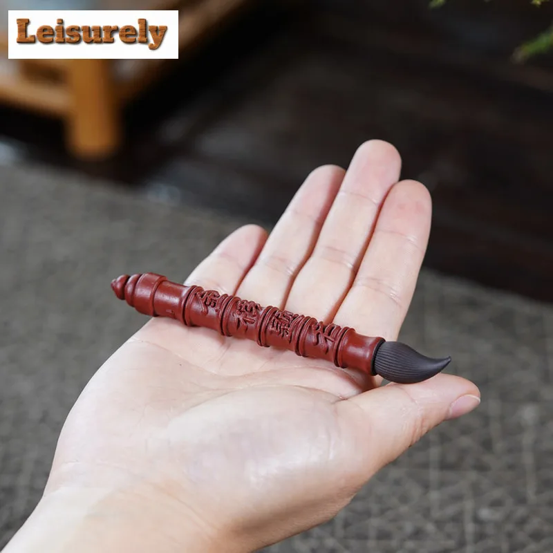 Yixing Zisha Ink Brush Tea Pet Vintage Fish Tank Landscaping Tea Figurine Play Toys Tea Statue Ornaments Supplies Workmanship