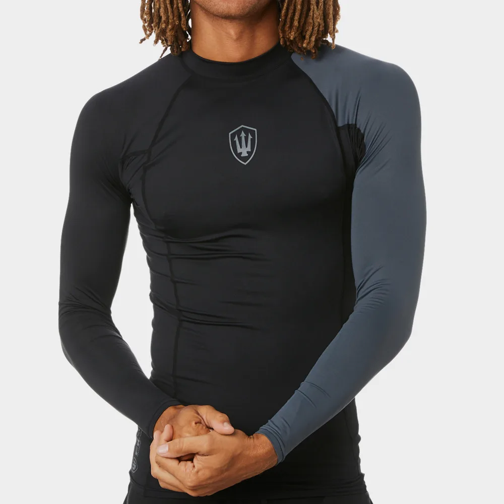 

Basic Skins Rash Men's Long Sleeve Wetsuit Beach Swimsuit Snorkeling Split Tights Surf Guard Top Clothes Quick Dry Guards Suit