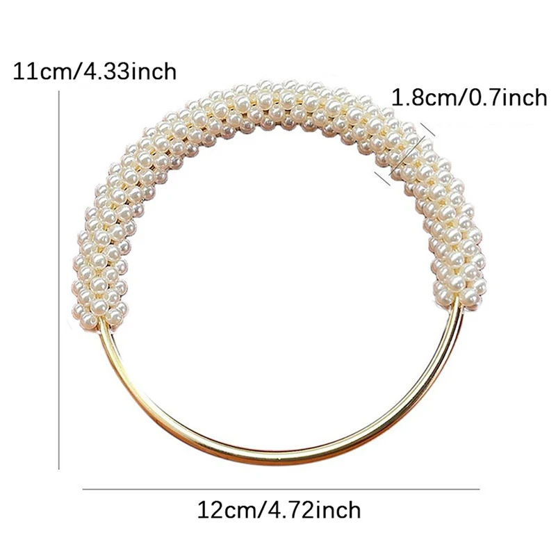 Exquisite Pearl Round Bag Handle Metal Ring Braided Colorful Beads for Women Handbag Purse Frame DIY Handmade Bag Accessories