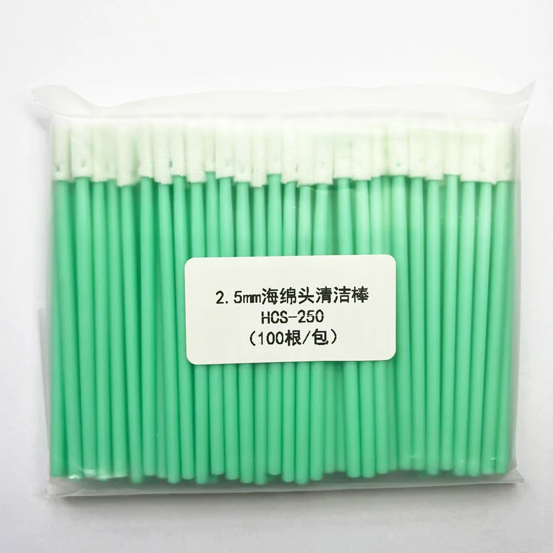 Fiber Optic Cleaning Sticks 2.5mm Foam Tipped Fiber Optic Cleaning Tools Swab Fiber Optic Swab 100 Pcs/Pack Fiber Optic Cleaner