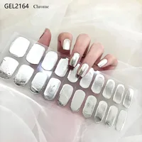 22Tips Full Curing Nail Polish Film French Gel Stickers Nail Strips Adhesive Nail Decorations Stickers No Need to Bake UV Lamp 2