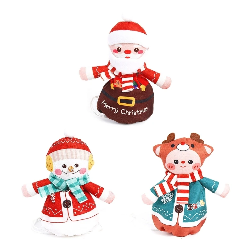 

Candy Gift Bag for Christmas Fun and Attractive Designs Santa Snowman Elk Styles Fruit Candy Bags