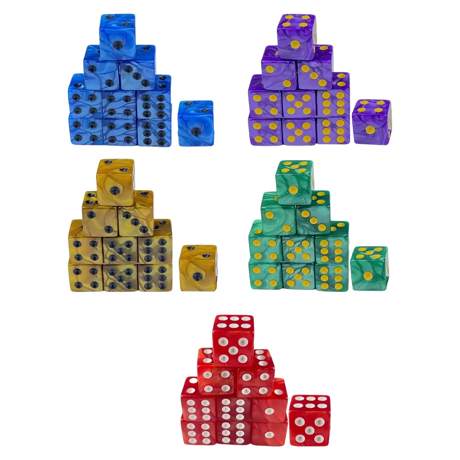 

10 Pieces 6 Sided Dices Set Party Game Dices D6 Dices Party Favors Math Counting Teaching Aids for Role Playing Game Board Game