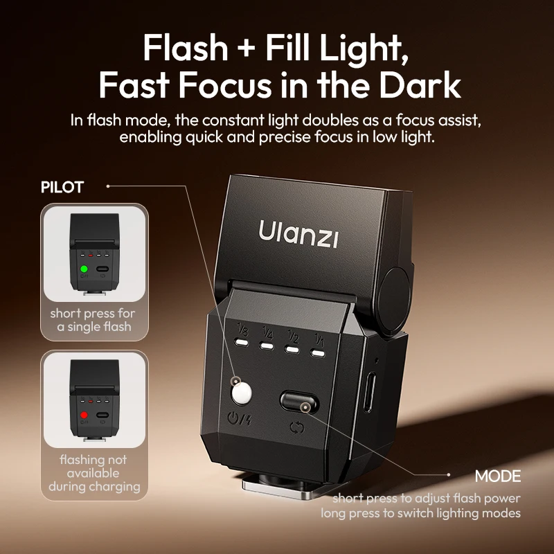 Ulanzi SL03 Mini Camera Flash Speedlite for Canon R5 Fuji X-T30 X