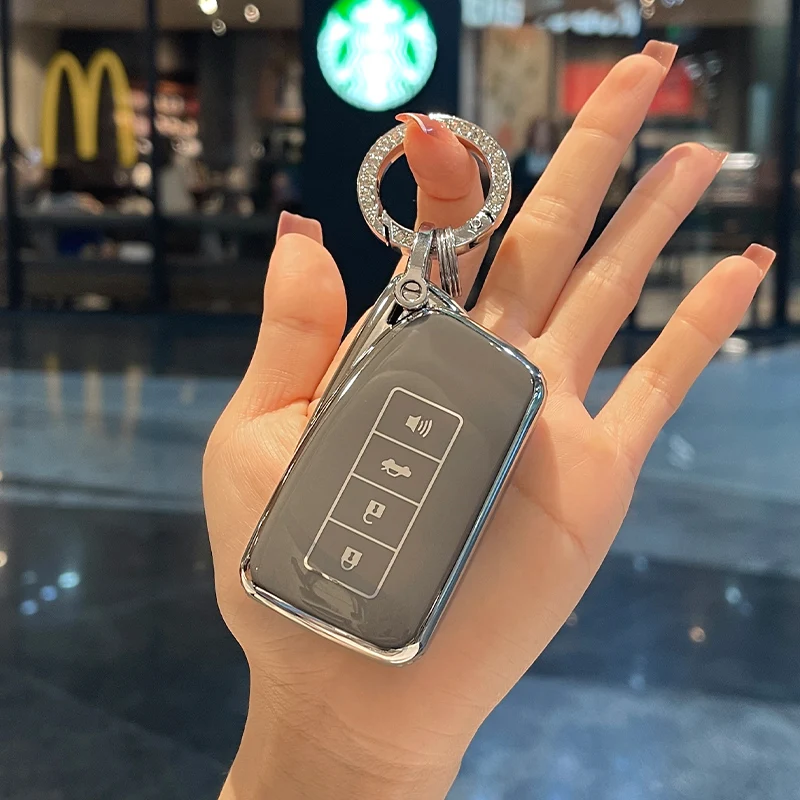 Rhinestone Argento Portachiavi Auto Custodia Per Lexus Es Ls Ux 300E Nx Lc Nx Gs Rx Is Es Gx Lx Rc 200 250 Ls 350 H 450H