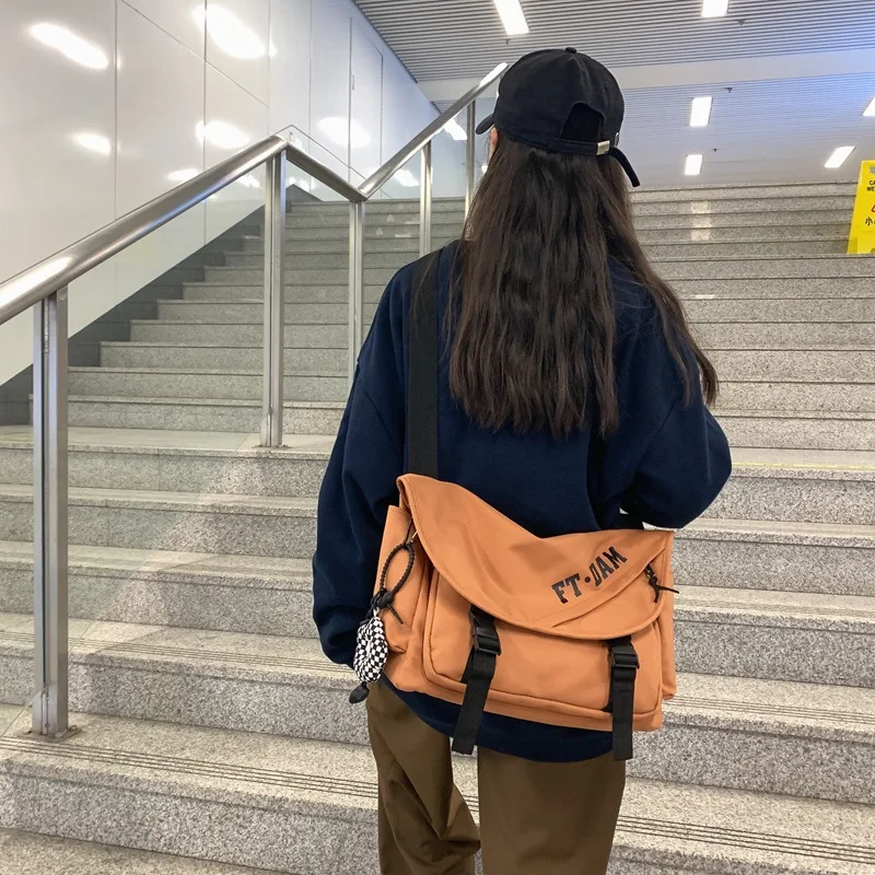 Crossbody Bag Unisex Trendy Design Large Capacity Student Backpack Sports Fitness Leisure All-match Shopping Square Satchel Bags