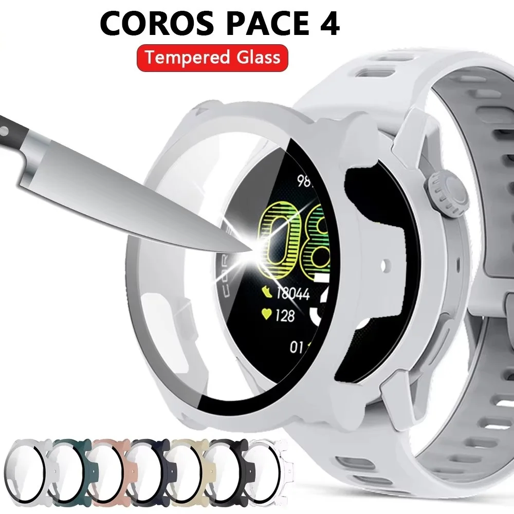 Glass+Case For COROS PACE 4 Smart Watch Screen Protector PC Hard Anti-scratch Cover Protective Shell For COROS PACE4 Accessories