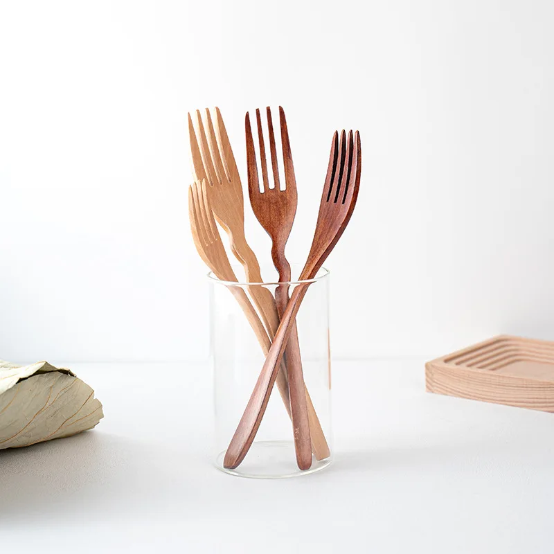 HAOMEEDUO 300 Fourchettes En Bois Jetables - 10.5cm - Écologiques Pour Fêtes & BBQ