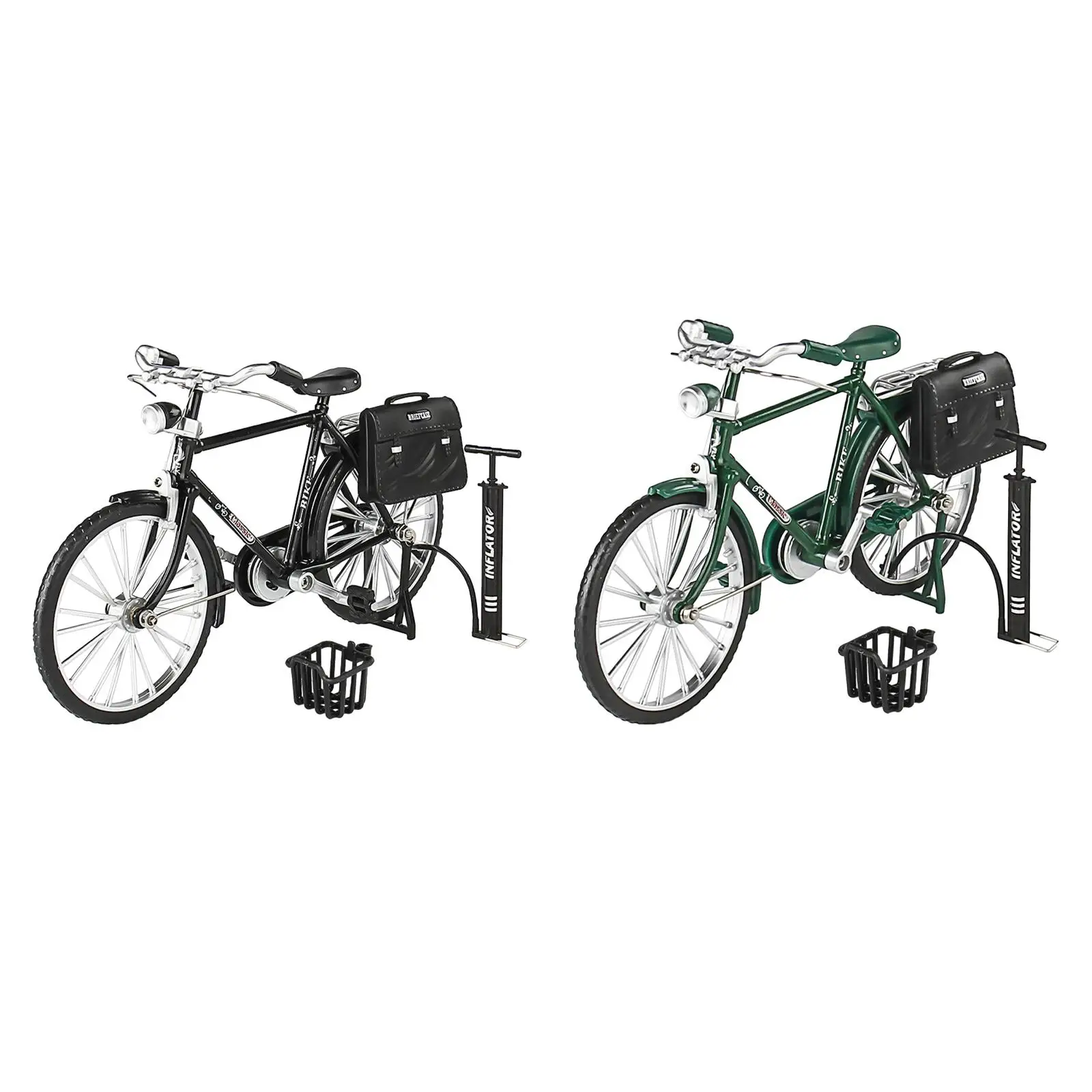 

1:10 Bicycle Model Handicraft Collections Vintage Bicycle Model Ornament Finger Bicycle for Club Home Desktop Indoor Tabletop