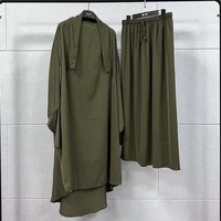 Ramadan Abayas Sets  2 Piece Set Muslim Women Hijab Dress Prayer Garment Abaya Long Khimar Arab Gown  Islamic Clothes Robe