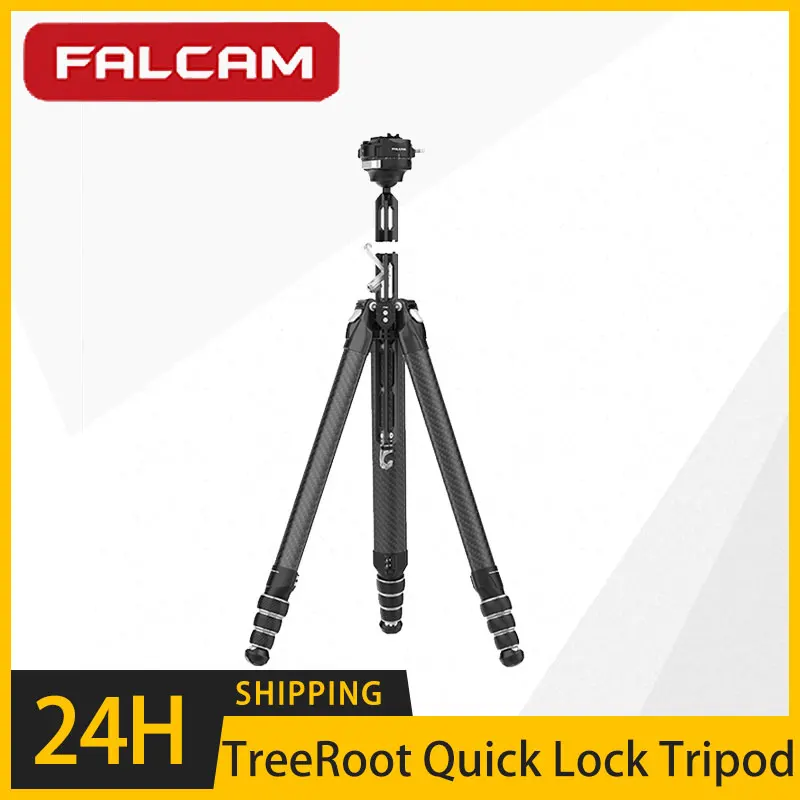 FALCAM 4301 R141K-320P TreeRoot 빠른 잠금 삼각대, 탄소 섬유 휴대용 사진 카메라, 파노라마 팬 틸트 삼각대