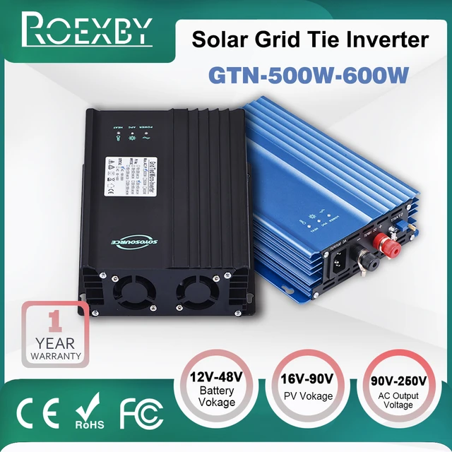 Solar Grid Tie Inverter 500W/600W DC 12V/24V/48V to AC 110V/220V MPPT On