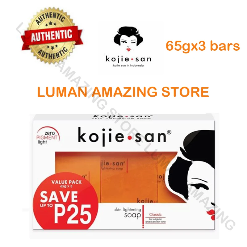 

Original Guarantee Kojie San Skin Lightening Soap Kojic Acid Glycerin Soap 65gx3bars