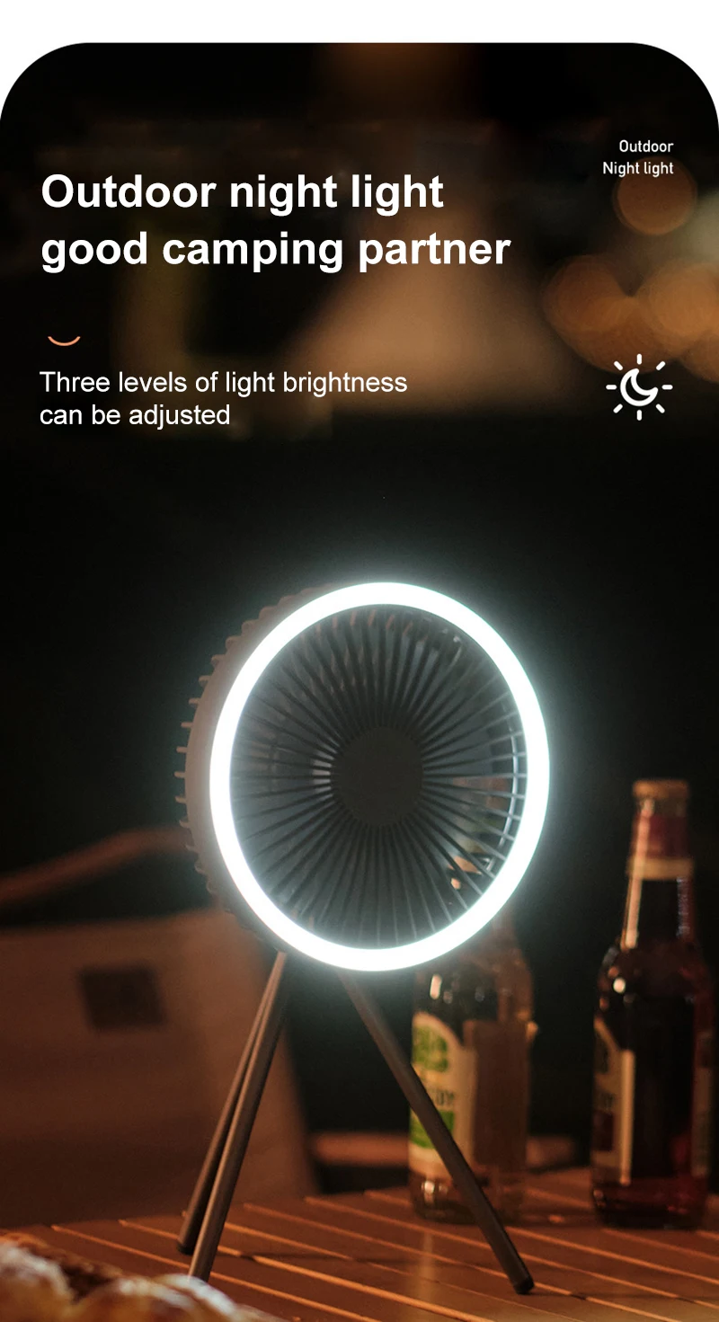 S45bda7c7a3fe46069901be6de6ee93ac6 10000mAh Portable Fan Home Outdoor Camping Fan LED Lighting Tripod Stand Desktop with Power Bank Wireless Ceiling Electric Fan Mallzona