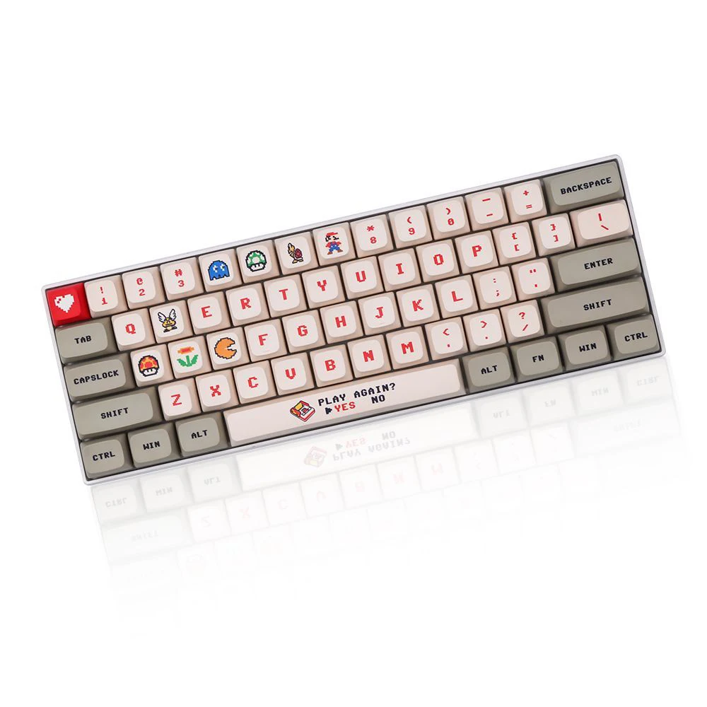 

Cartoon 138 Keys Mushroom Retro Pixel Style PBT Gaming XDA Height Cherry Axis Keycaps for Cherry MX Mechanical Keyboard Key Cap