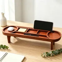 Wooden Desk Organizer with Phone Stand Multi Functional Desktop Storage Rack for Office Home Stationery Pen Holder Accessories 1