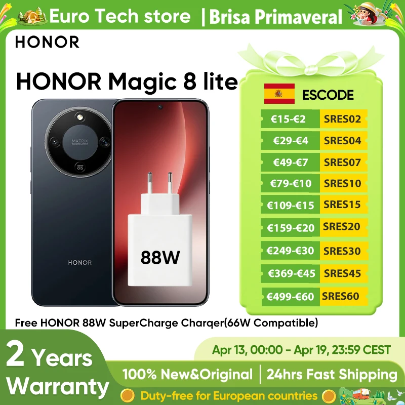 Smartfon HONOR Magic 8 Lite z EU za $265.39 / ~989zł