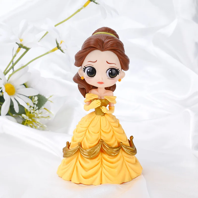 13Cm Disney Beauty And The Beast Princess Bell Toy Model Doll Figurine Collection Room Decorazione Per Torte Fai Da Te