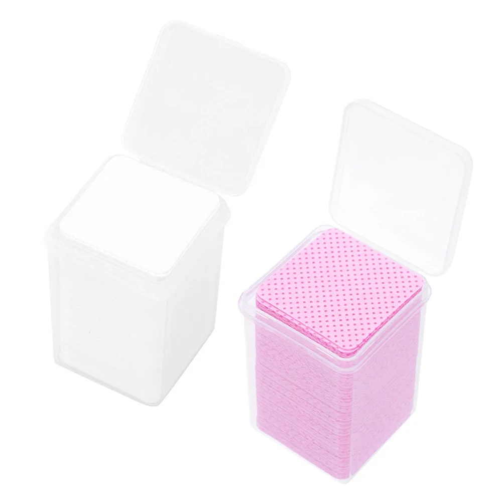 

2 Boxes Eyelash Cleaning Pads Glue Wiper Cotton Bottle Professional Residue Remover Rags
