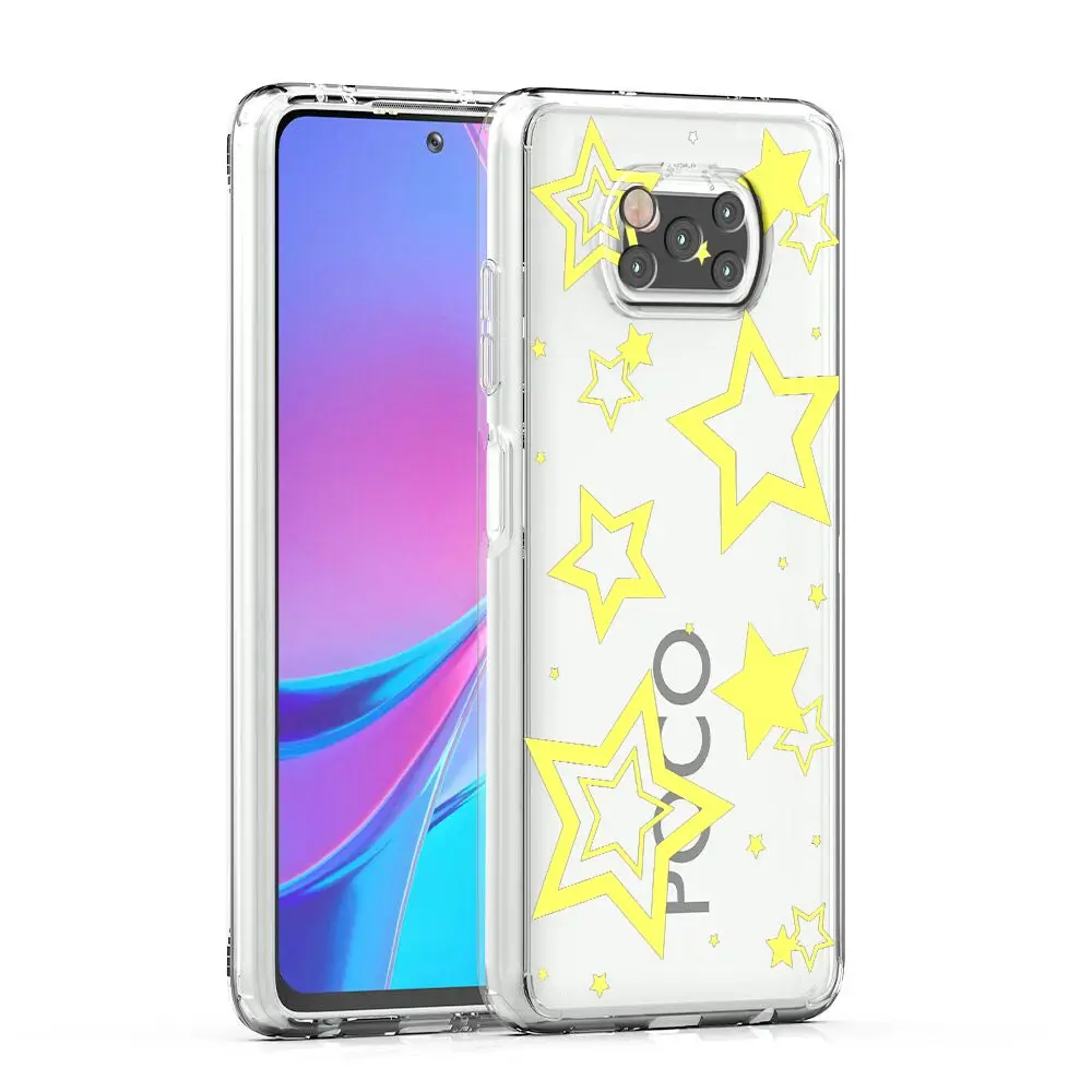 Starry Night Clear Phone Case - Elegant Protective Cover with Stars Pattern
