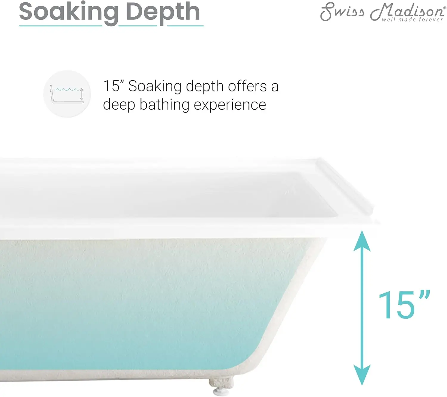 Well Made Forever SM-DB566 Voltaire Alcove Bathtub 66" X 32" Glossy White Integrated Tile Flange: Preventing Water Leakage 4