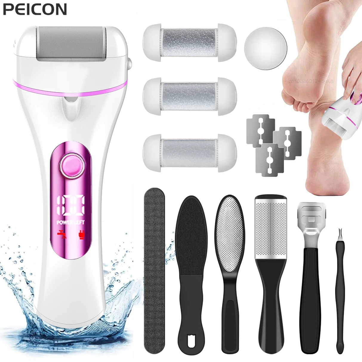 

Electric Foot File Callus Remover Lime For Feet And Heels Electric Foot Sandpaper Pedicure Foot Exfoliator Dead Skin Remover