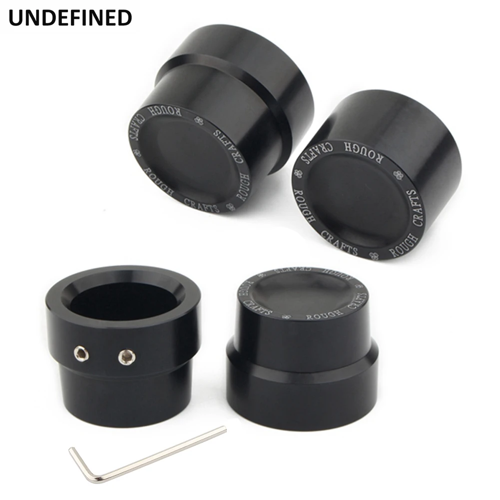 Motorcycle Front Rear Axle Nut Cover Caps CNC Black For Harley Touring Road Glide Low Rider Sportster Iron 883 XL1200 Softail — view 3