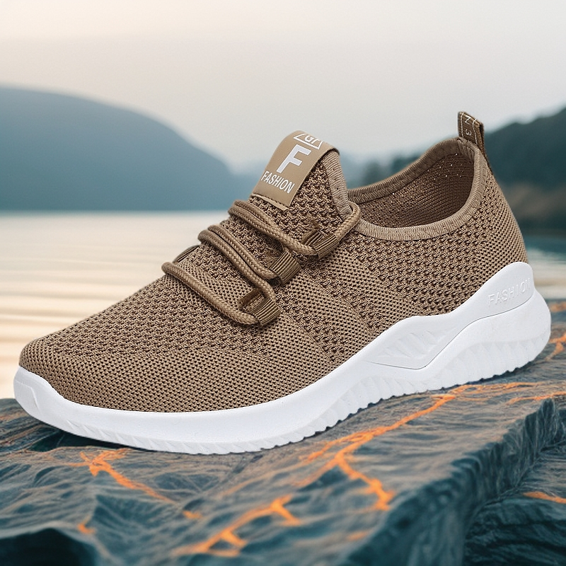 Flying Woven Women's Shoes 2025 Summer New Sports Running Casual Soft-soled Mesh Shoes Women's Breathable Mesh Shoes