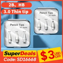 Super Durable Pencil Nib For Apple Pencil Tips Double Layer 2B & HB & Thin Replacement Tip For Apple Pencil 1st 2nd Generation