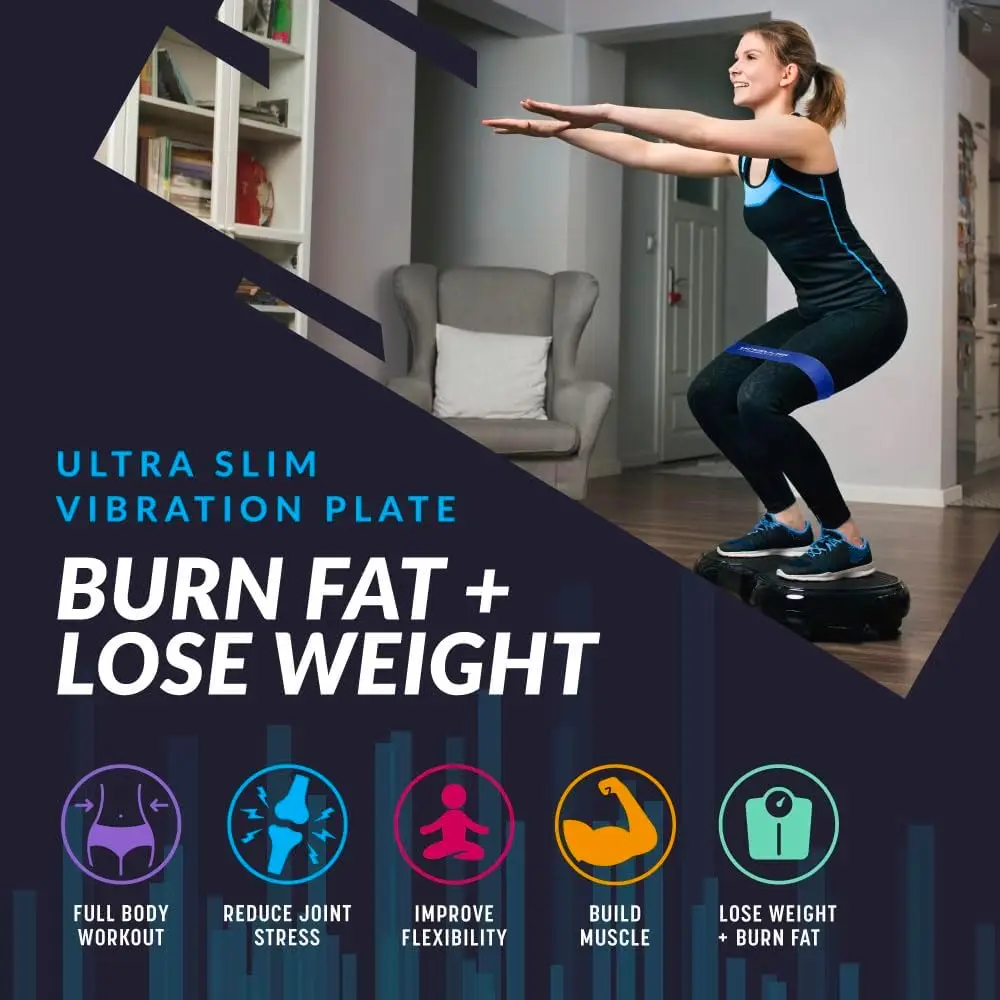 Fitness Ultra Slim and Premium 3D Power Vibration Plate-5 Programs + 180 Levels-Noiseless