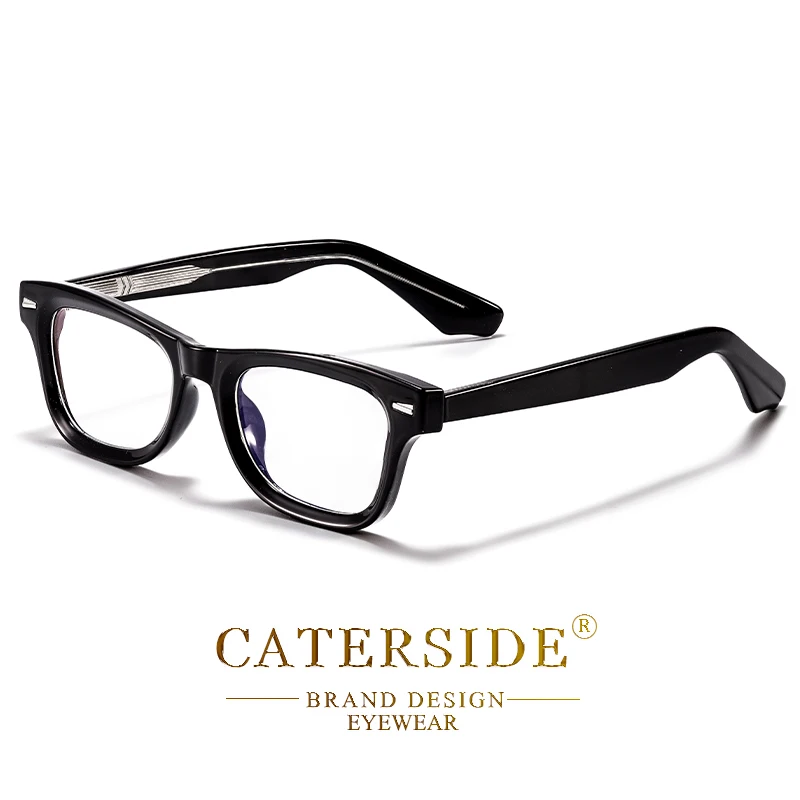 CATERSIDE Retro Herren-Brillengestell, Quadratisches Anti-Blaulicht Optisches Brillengestell Damen Computer-Lesebrille Modisches Brillengestell – Detail 13