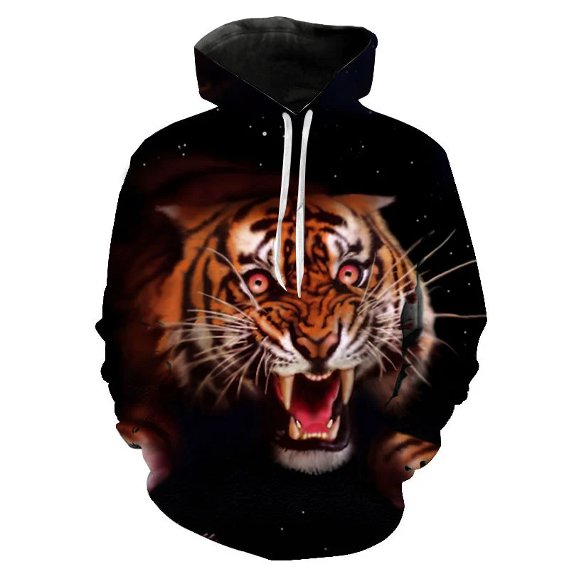 

2022 Spring Animal Men's Pattern Hoodie 3D Beast Pattern Tiger Print Sportswear Harajuku High Quality Pullover Oversized Jacket